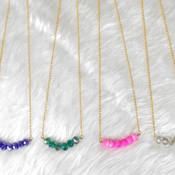 Sparkle Beaded Gold Necklace - Picture 7 of 8